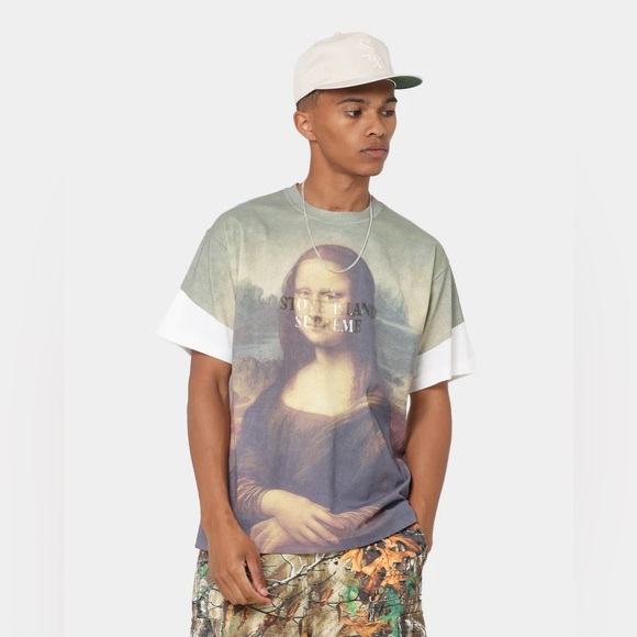 EUC Supreme x Stone Island Multi Graphic Crewneck Top Mona Lisa Size XL - Picture 5 of 9